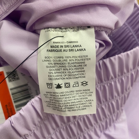 Nike Women’s Lavender Athletic Shorts High Waist Lined New Size large - Picture 12 of 12